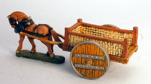 Flat Cart - wicker sides with wooden wheels